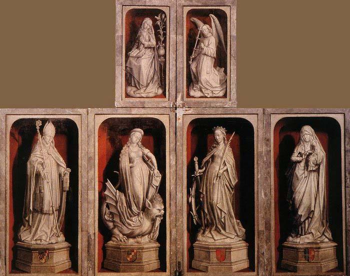 WEYDEN, Rogier van der Wing of a Carved Altar oil painting image
